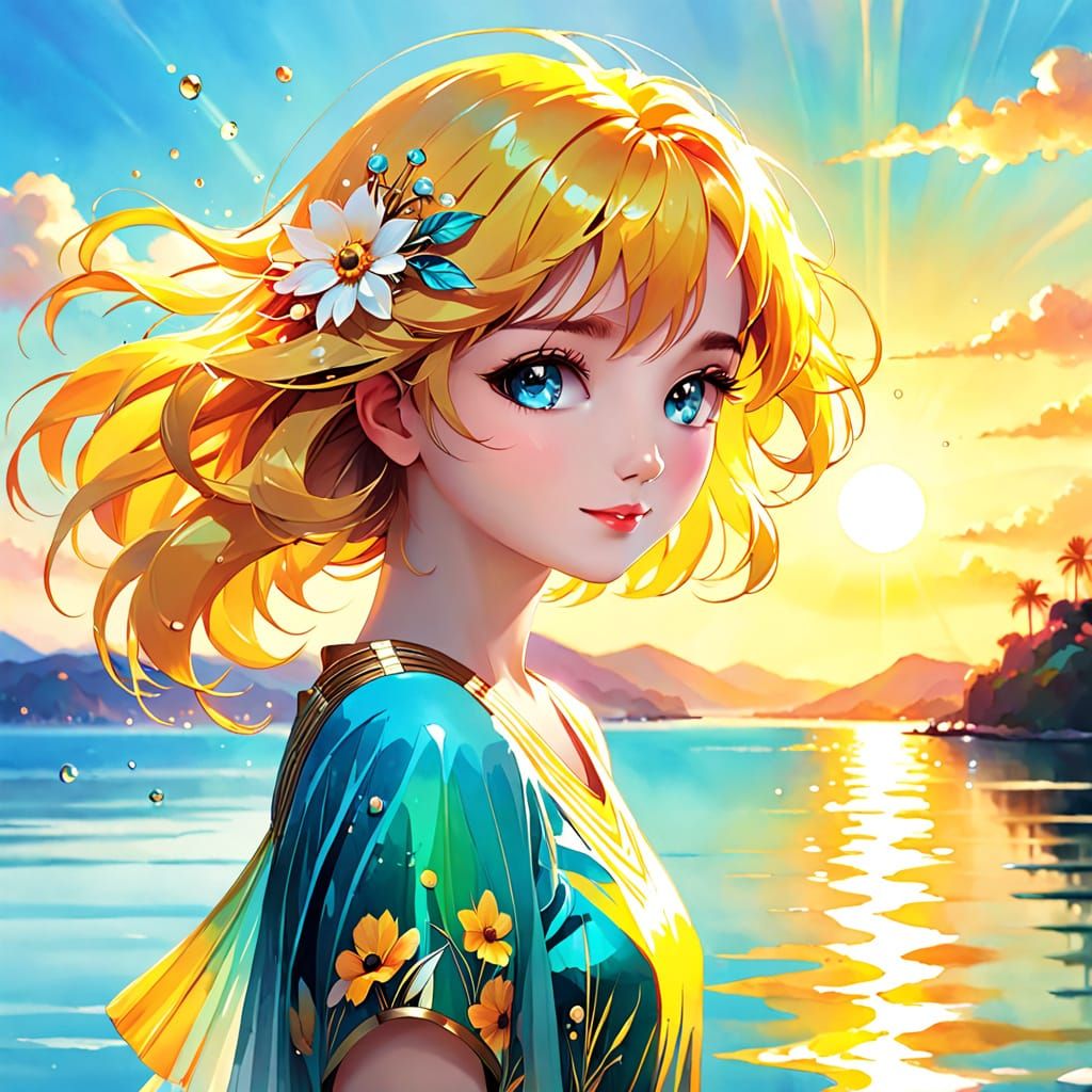 Sunlit Serenity in Art Deco Impressionism