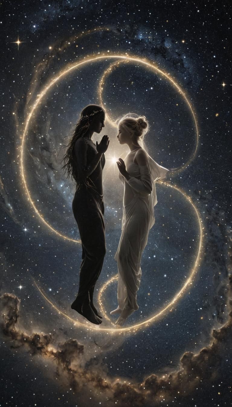 Celestial Yin Yang: Light and Shadow Embrace