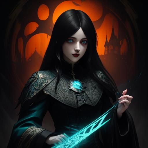 Vampire Woman in Surrealist Horror Style