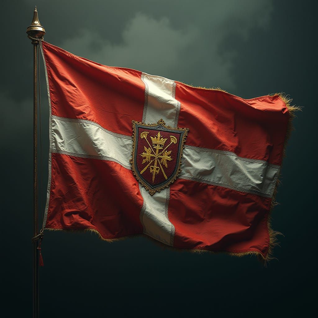 Epic Hyperrealistic Union of Holy Roman Empire and Viking Fl...