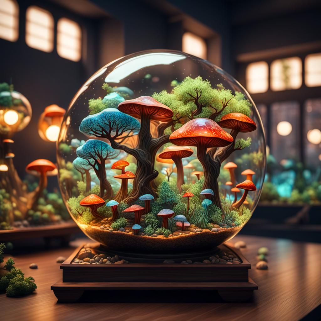 Sci-Fi Stained Glass Terrarium on Mars