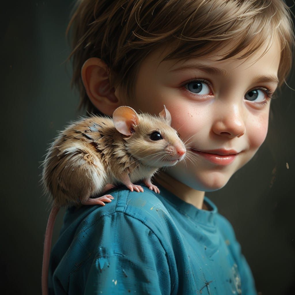 Whimsical Moment of Joy in Fine Art Style