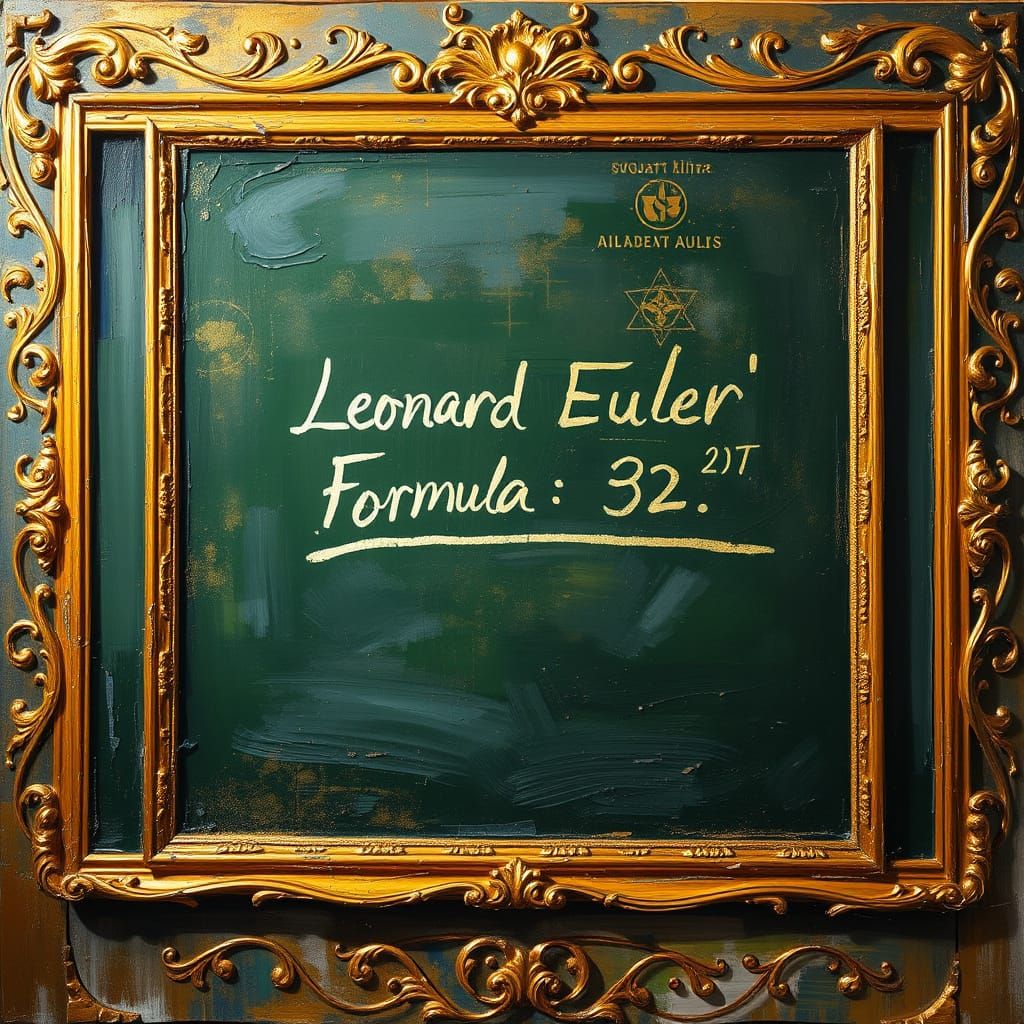 Surreal Oil Painting of a School Board in a Dreamlike Settin...