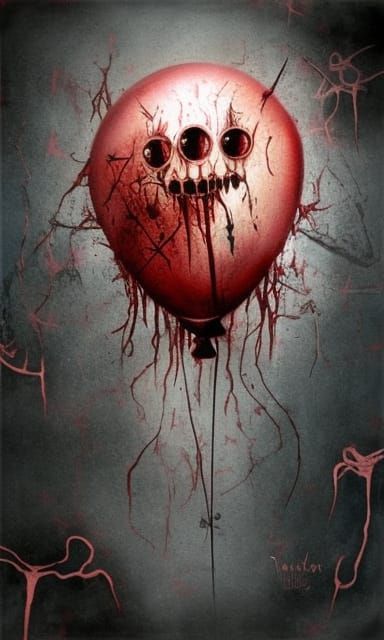 Killer Balloons in Dark Urban Horror Style
