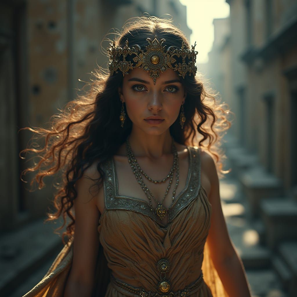 Athena City Goddess in Hyperrealistic Greek Mythology Art