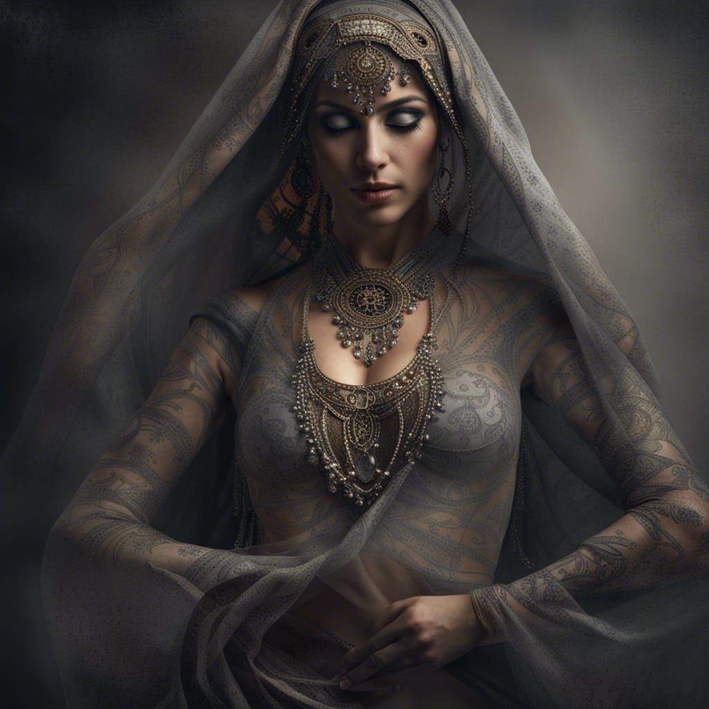 Belly Dancer Portrait in Rembrandt Style