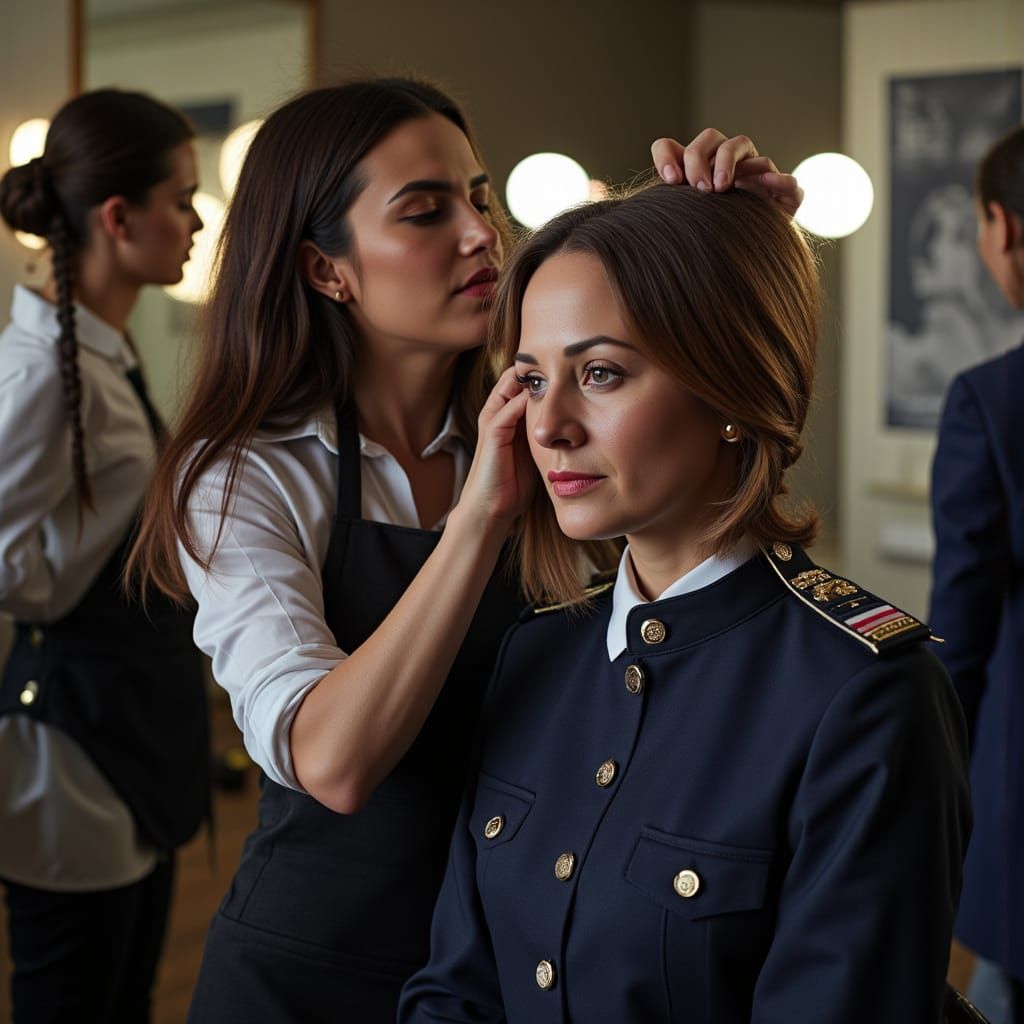 Backstage Beauty: Hair Stylist Prepares Actress for Police D...