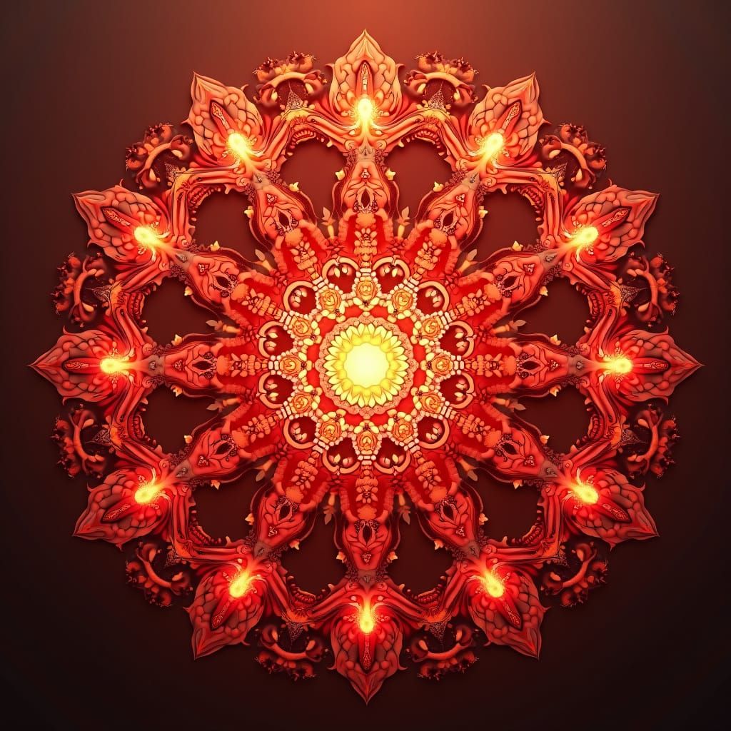 Ethereal Red Mandala in 4K