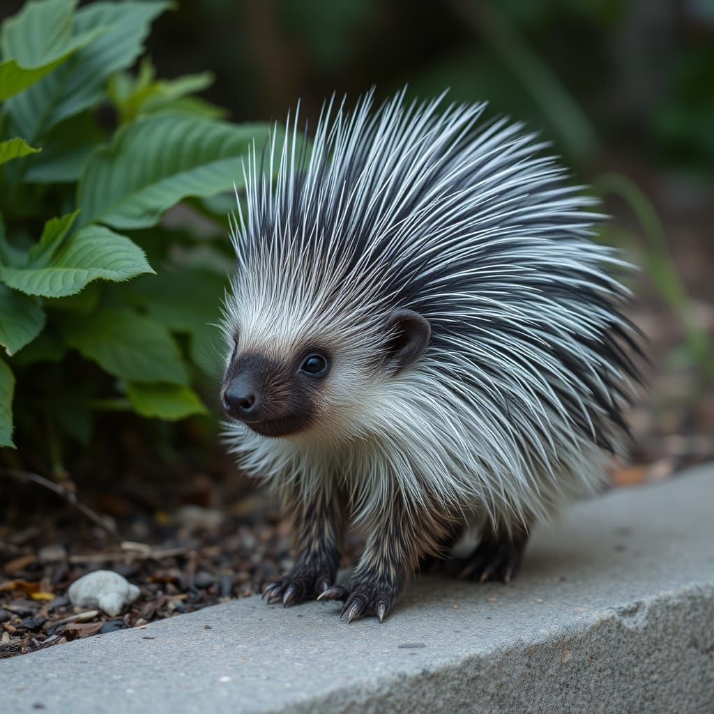 Cute and Fuzzy Porcupine Portrait
