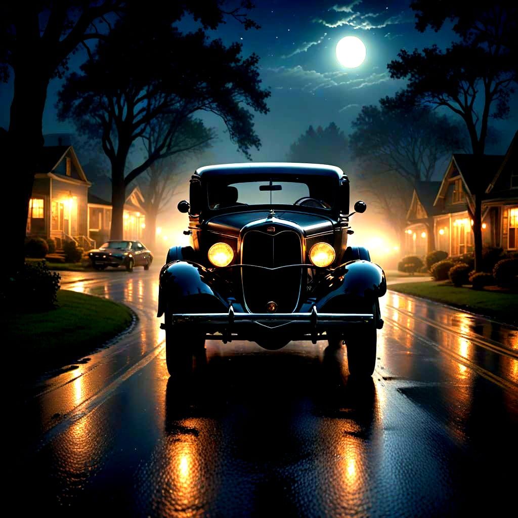 Ethereal Night Drive in a Vintage 34 Ford Pickup