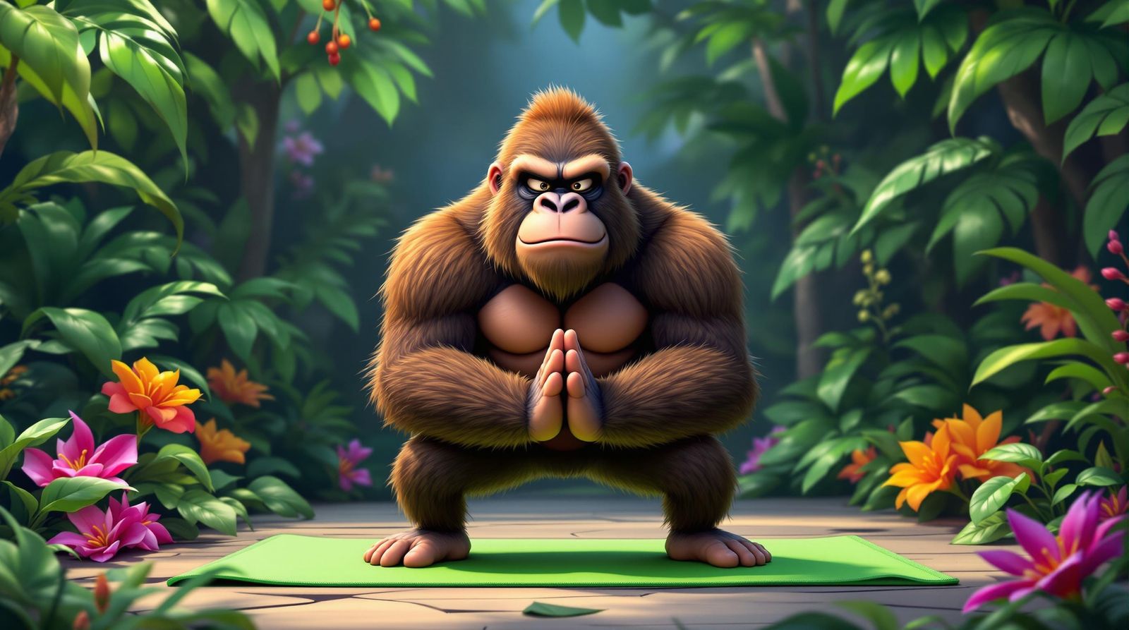 Confident Gorilla Yoga Master