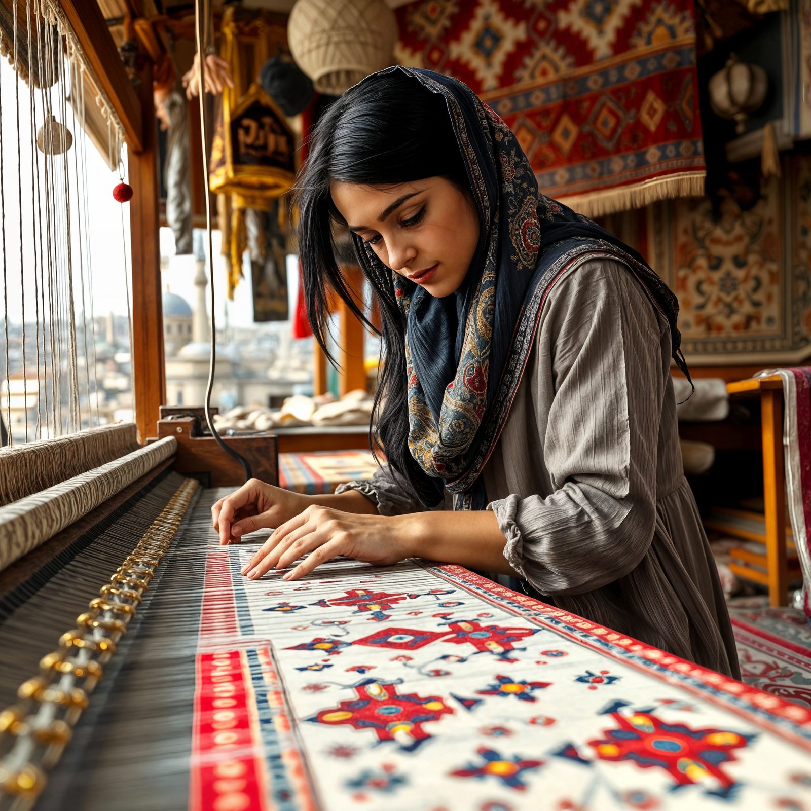Turkish Woman Weaves Cultural Heritage