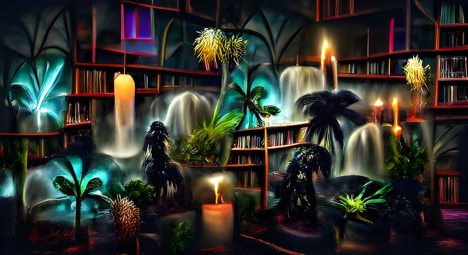 Enchanted Library: Fantasy Illustration with Volumetric Ligh...