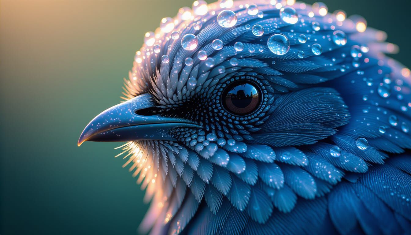 Dew-Kissed Bird: A Macro Photograph