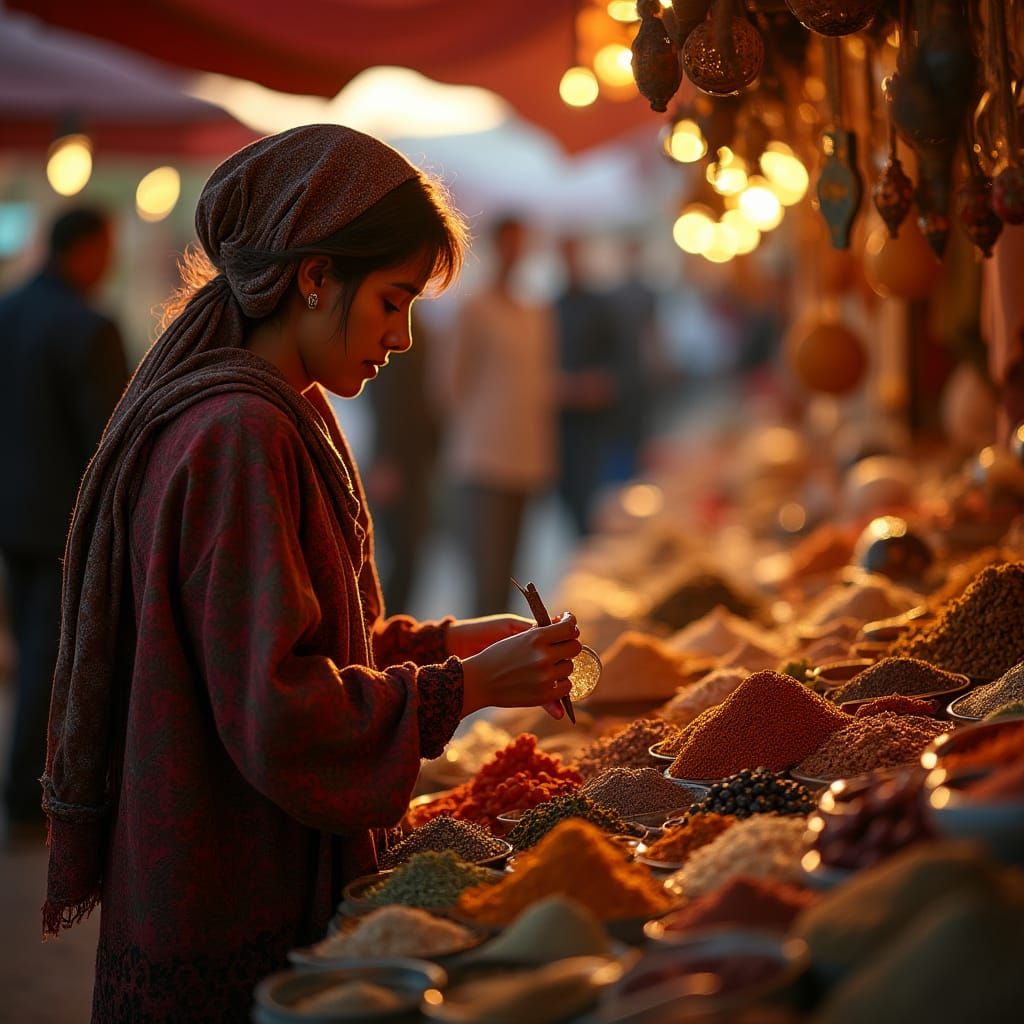 Marrakech Market Scene at Sunset, Fine Art Photography