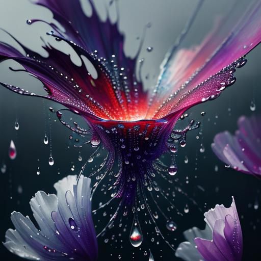 Glistening Water Droplets on Silken Threads