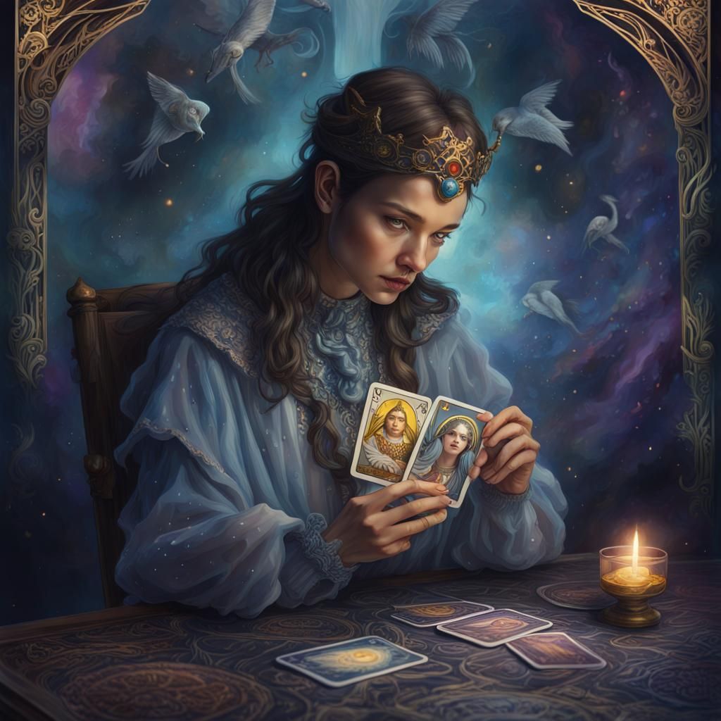 Detailed Tarot Card Deck in Splash Art Style