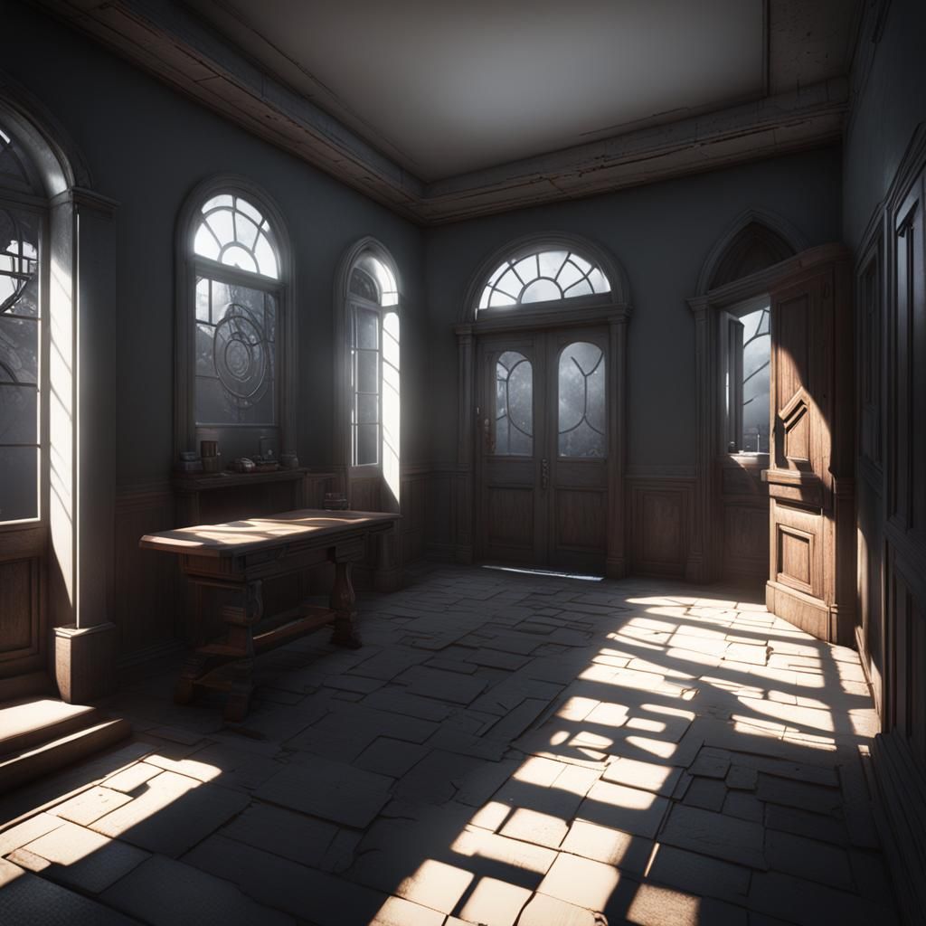 Terrifying Horror Scene with 3D Shading