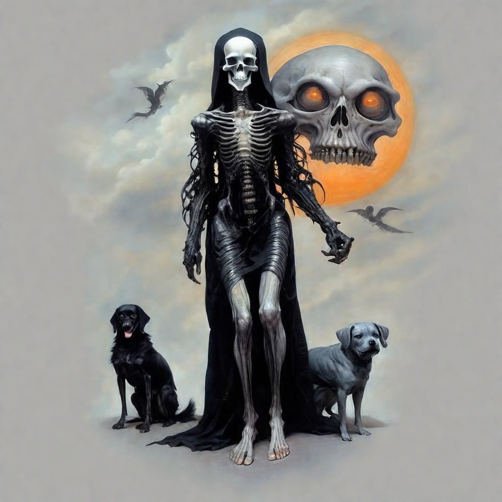 The Grim reaper and her dog friends