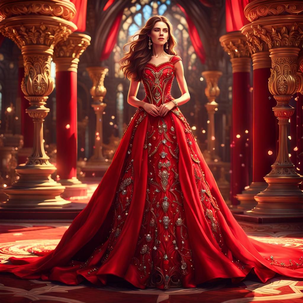 Lady in red.