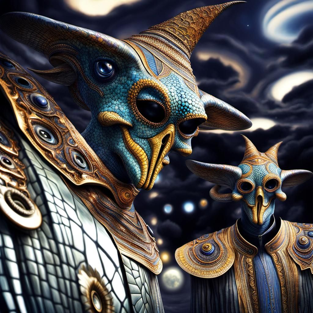 Exotic Aliens in a Hyperrealistic Photograph