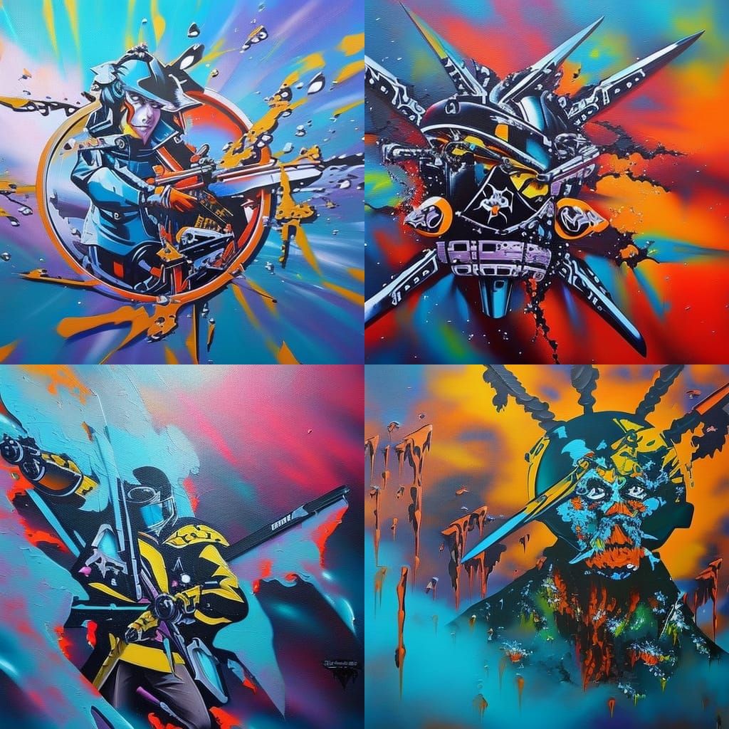 Space Pirate Graffiti Art in Street Style