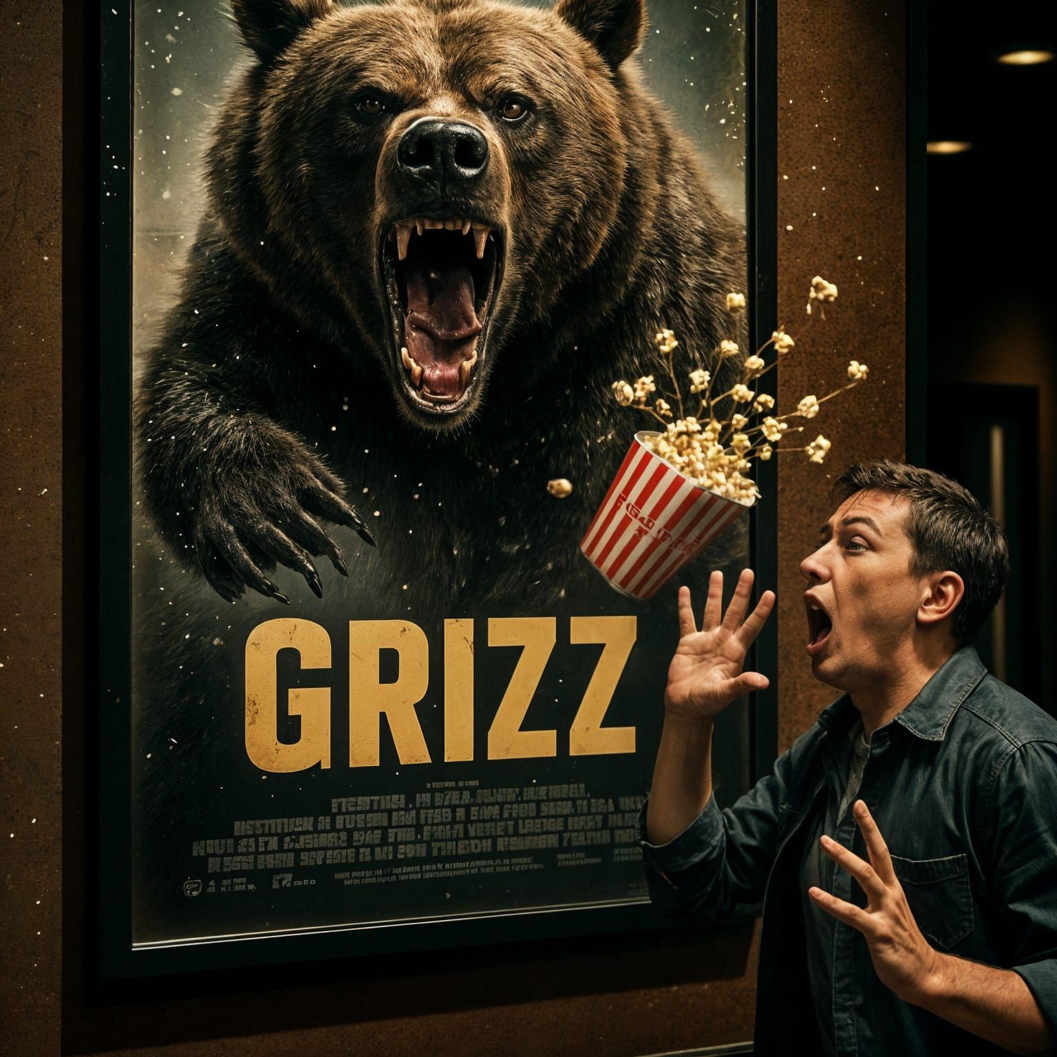 Grizzly Bear Attacks From Movie Poster