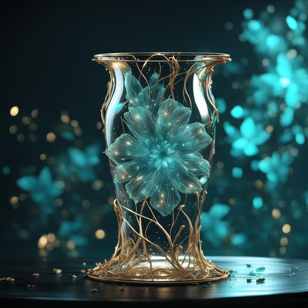 Shattered Glass Hair in Ethereal Vase