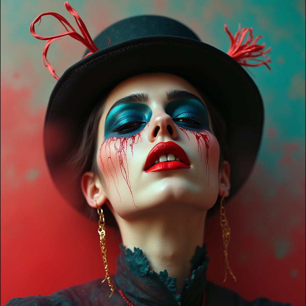 Edgy Bandit Portrait in Surreal Editorial Style