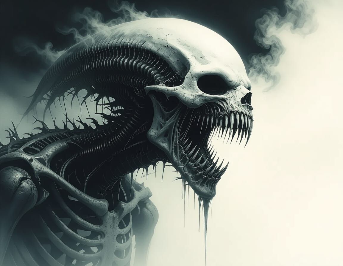 Monstrous Ghostly Apparition in Biomechanical Style