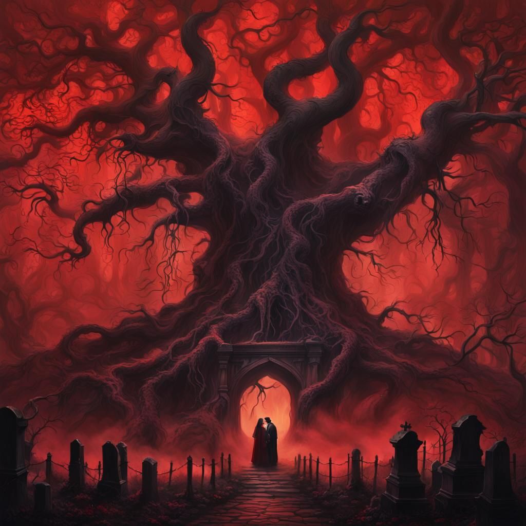 Vampiric Horror in Misty Forest