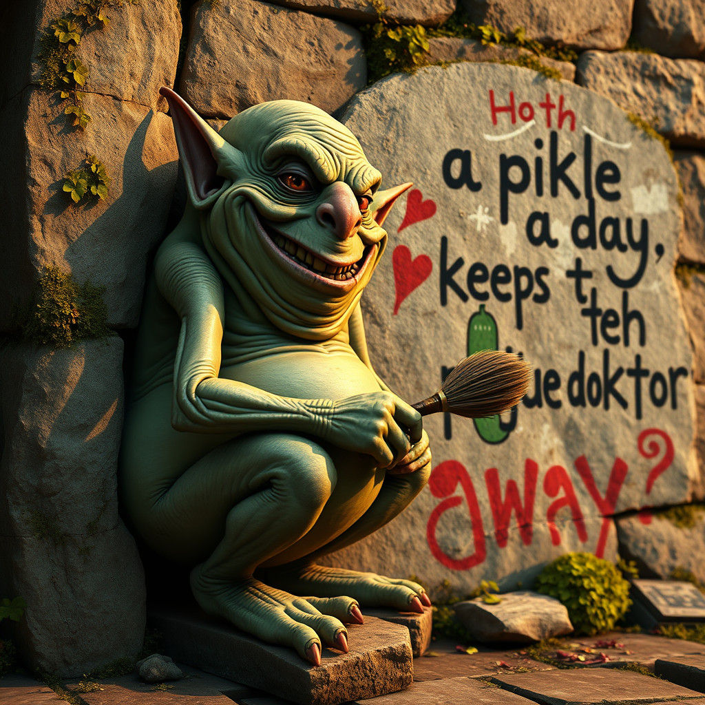 Grotesque Goblin's Whimsical Graffiti Art