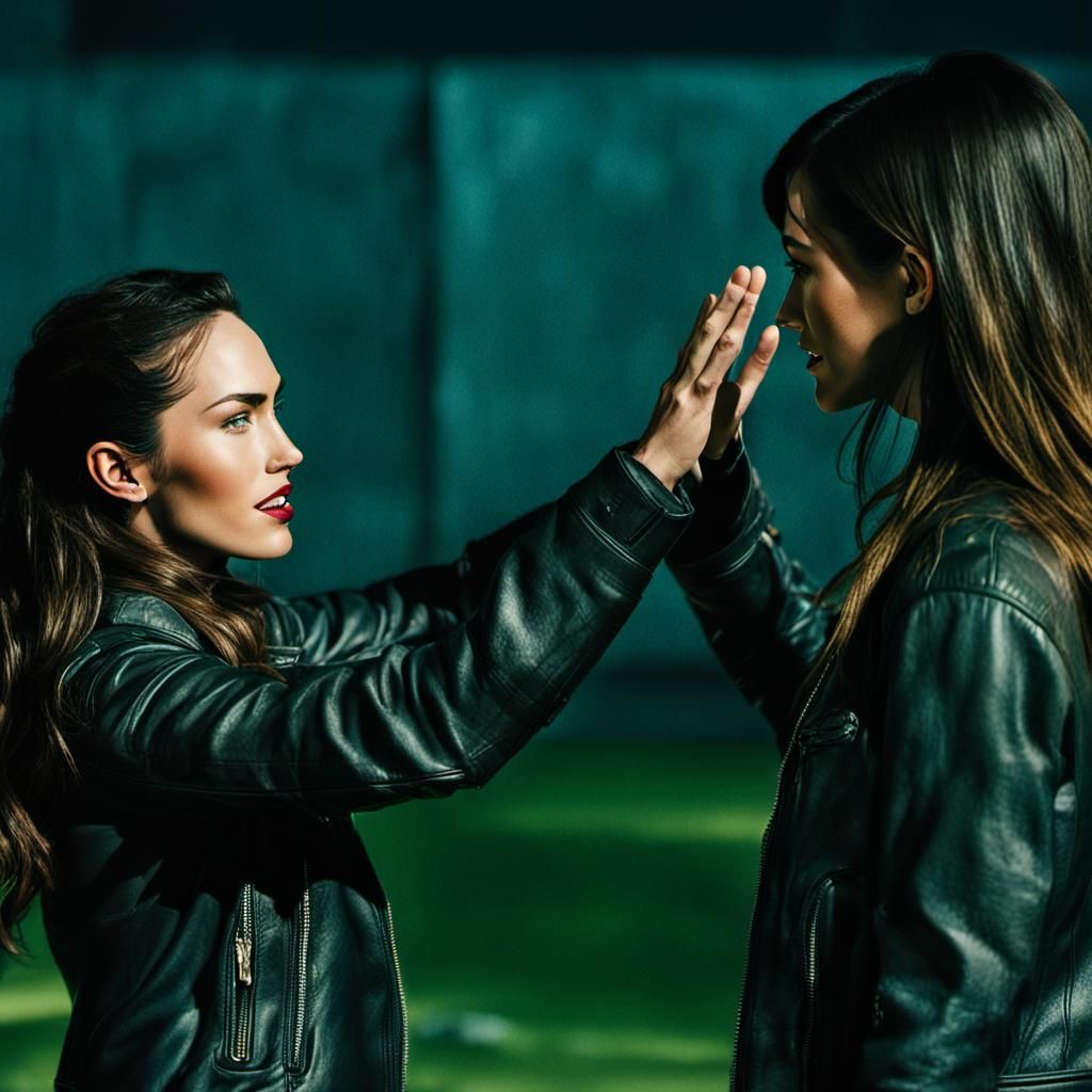 Megan Fox in Leather Jacket High Five
