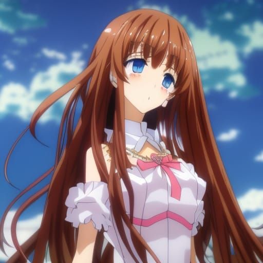 Anime Strawberry Girl Portrait in Manga Style