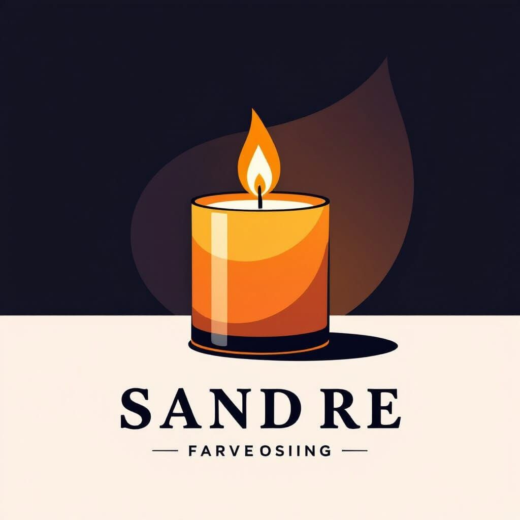 Elegant Candle Logo with Bold Typography