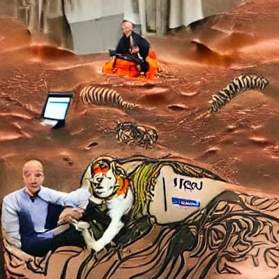 Jeff Bezos Rides a Tiger on Mars