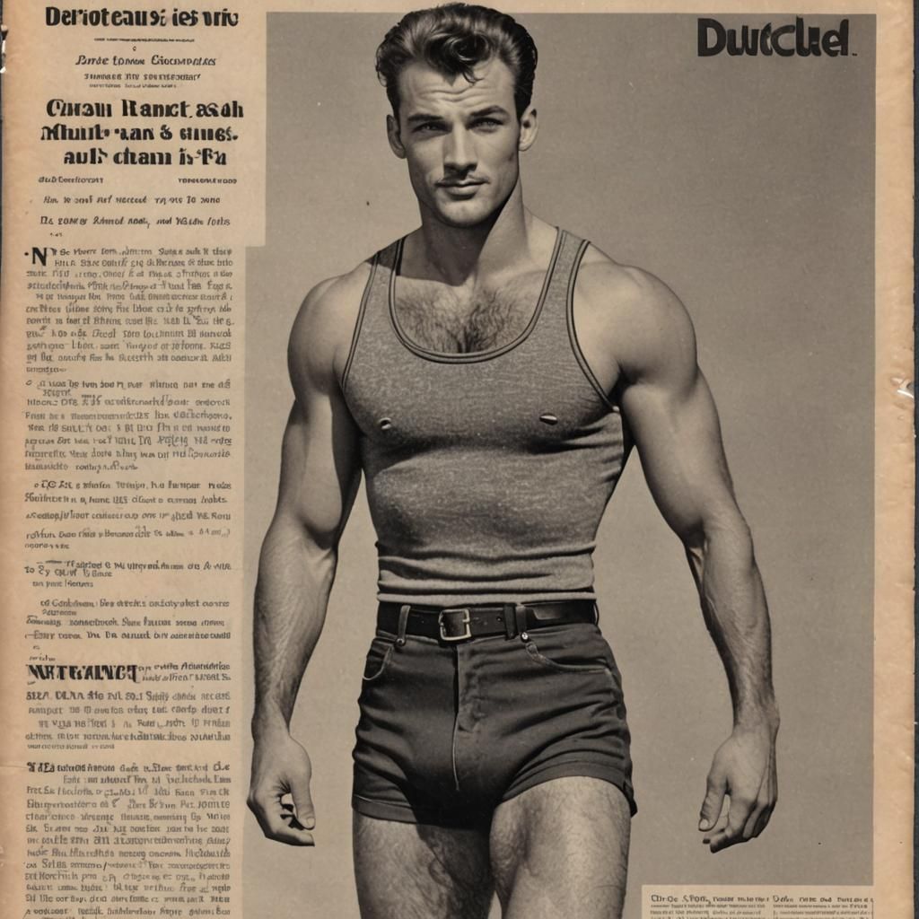 Vintage Magazine Cover: Male Pin-Up Model