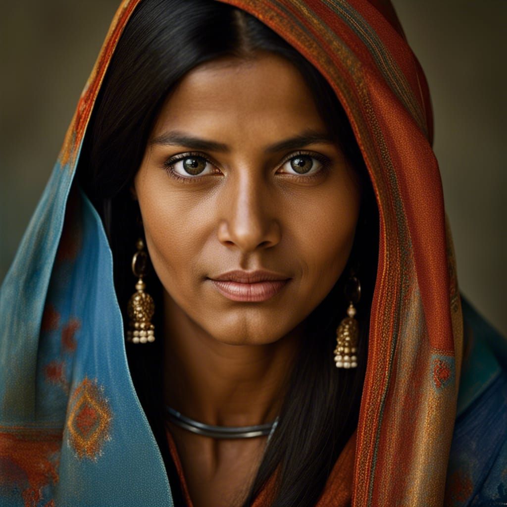 Stunning Portrait of Indian Woman with Bokeh