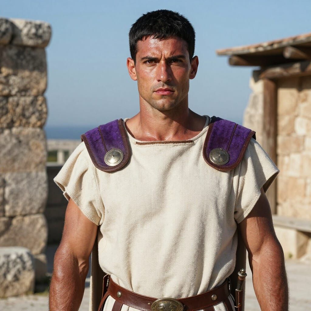 Roman Officer Aspasius Auchum in Chainmail Armor