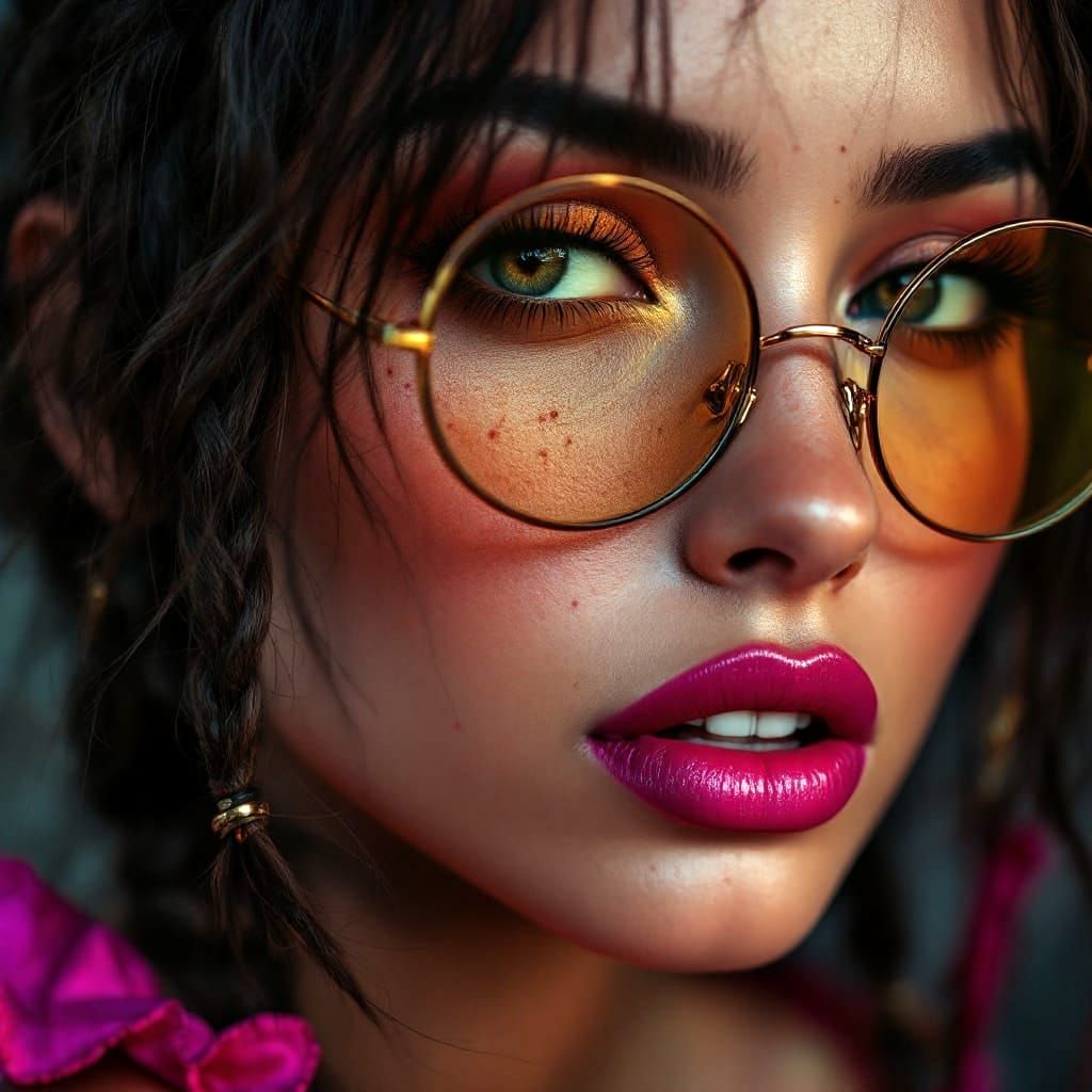 Striking Woman Portrait in Dreampunk Comic Style