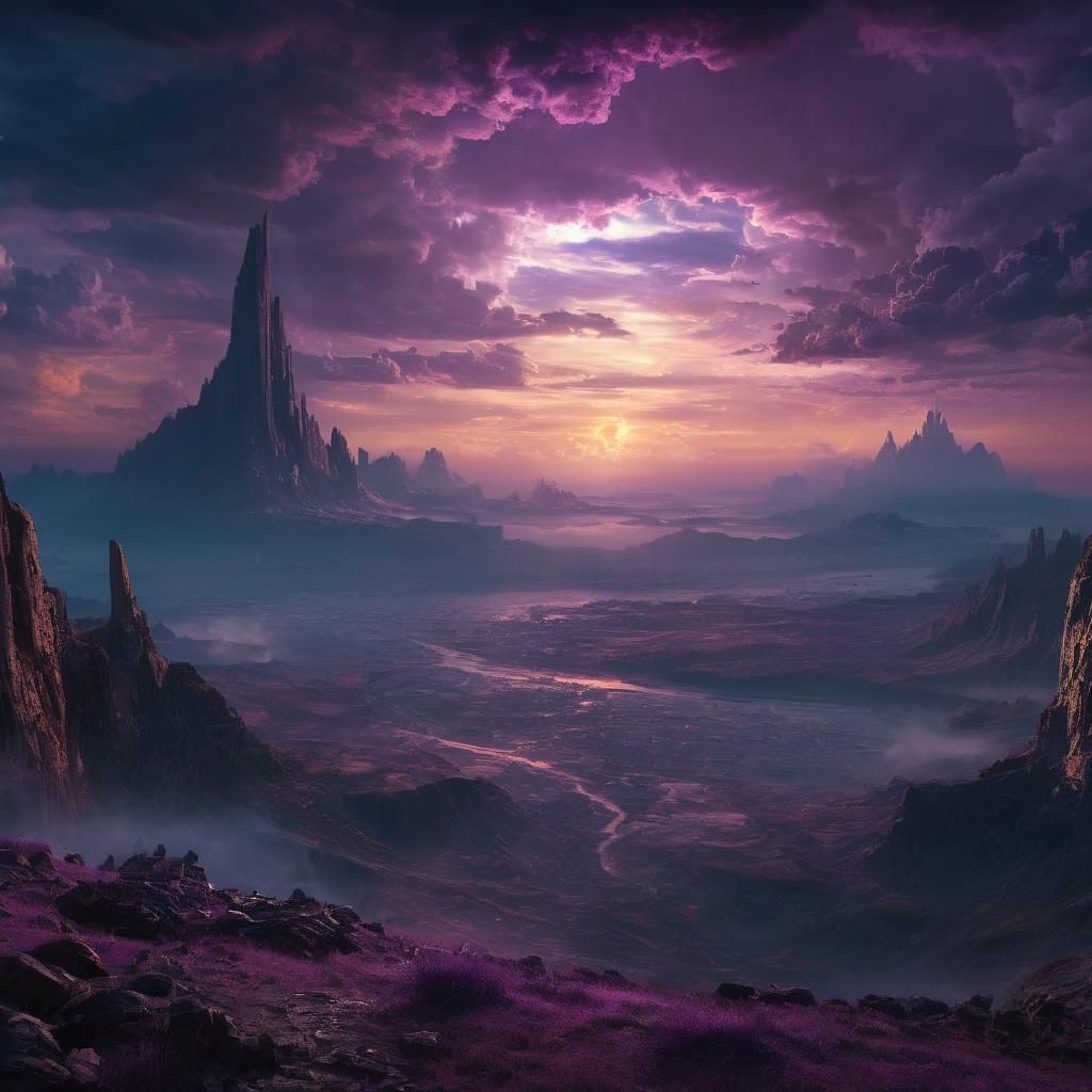 Nova Conti: Purple and Blue Skies in Digital Painting