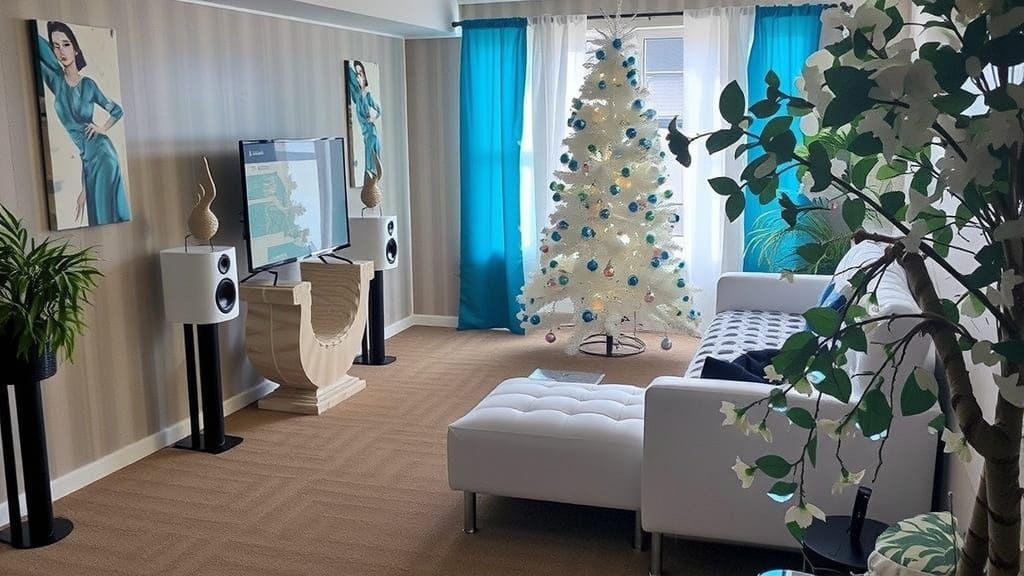 Dramatic Portrait with Abstract Futuristic Background