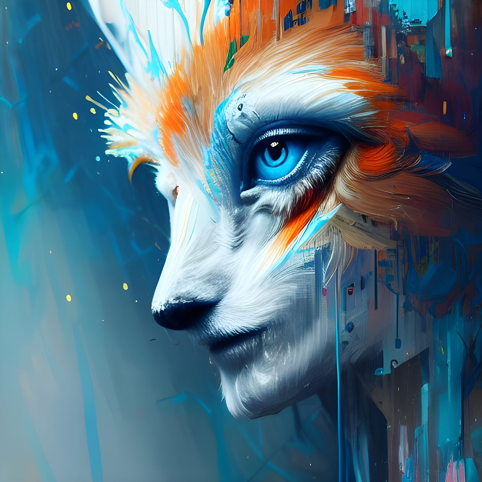 Humanoid Chicken Portrait as Detailed Oil Painting