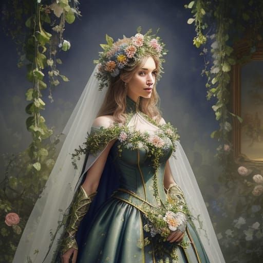 Whimsical Floral Superhero Costume in Watercolor