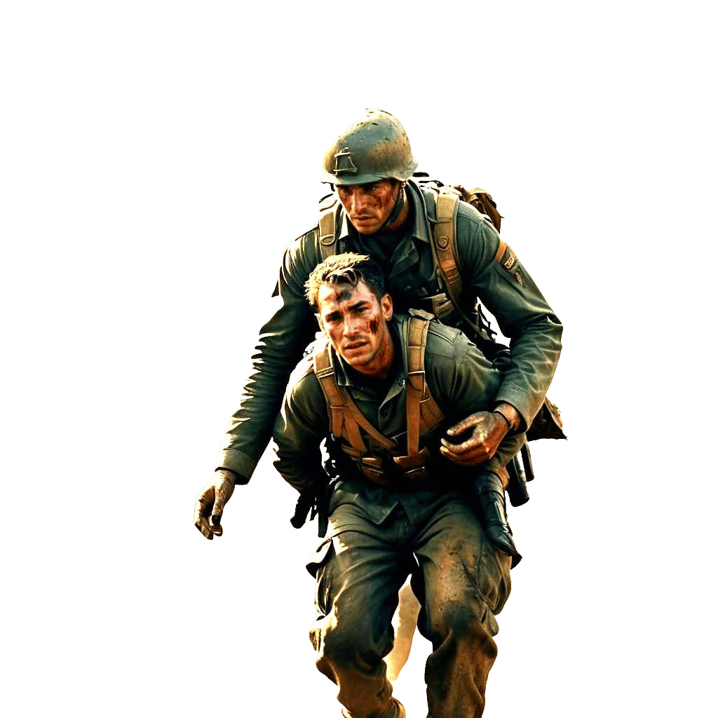 Army Soldier Carries Wounded Comrade: Cinematic Battlefield ...