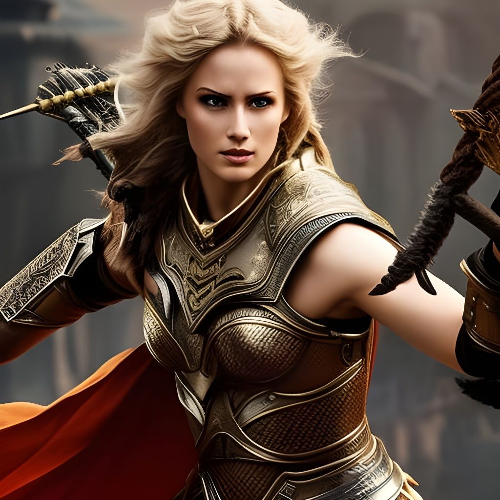 Beautiful Blond Paladin in Digital Matte Painting