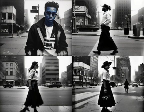 Skid Row Photograph with Selective Blue Color Splash