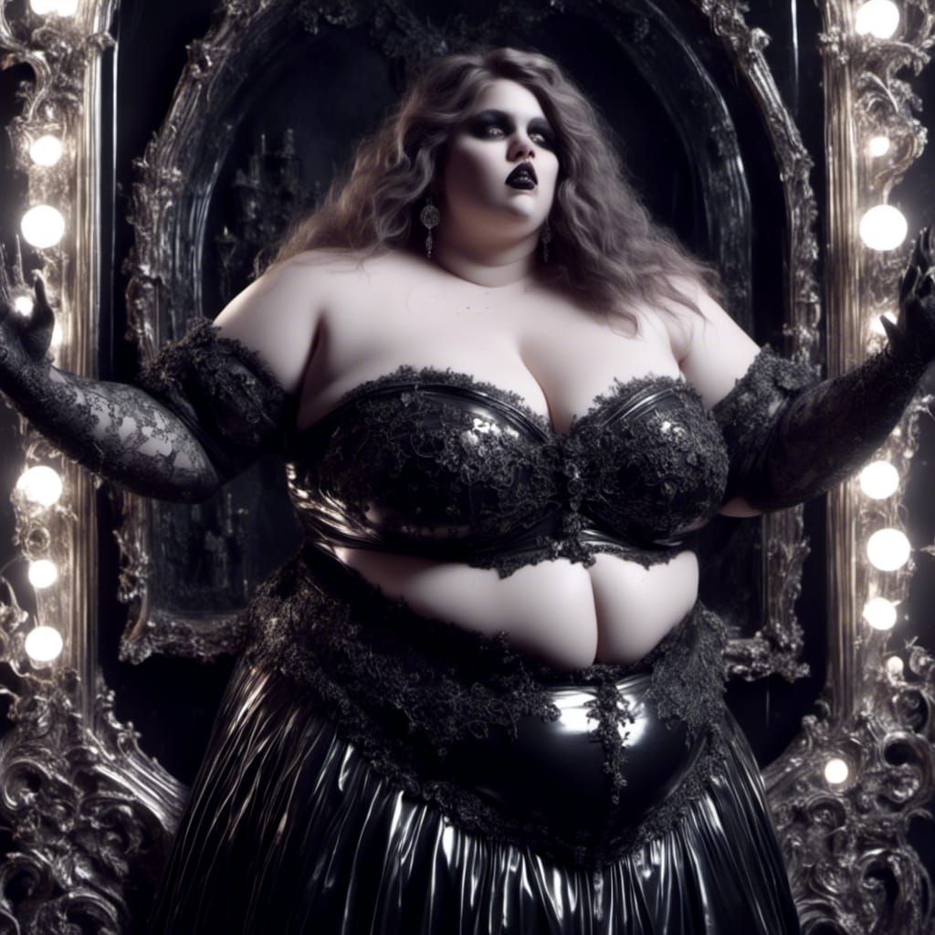 Plus-Size Woman Sees Thin Reflection in Mirror