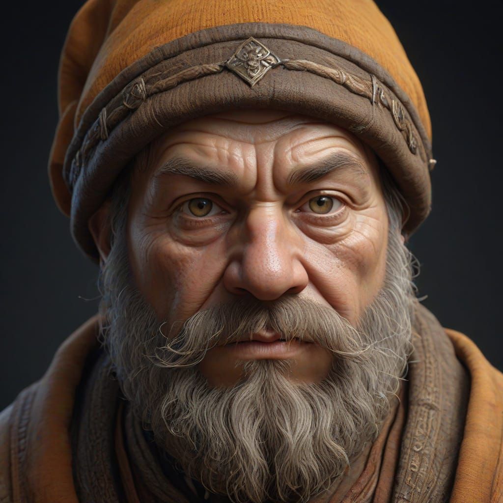 Mystical Dwarf Monk in Triadic Hues