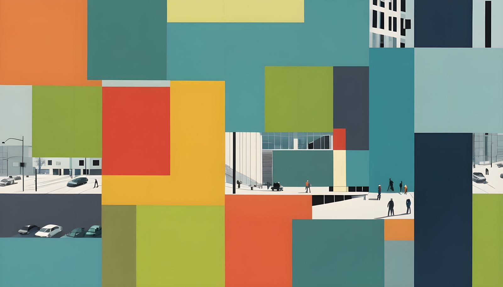 Abstract City Building Rendered Architecturally